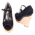 Charles David suede wedge peep toe pumps